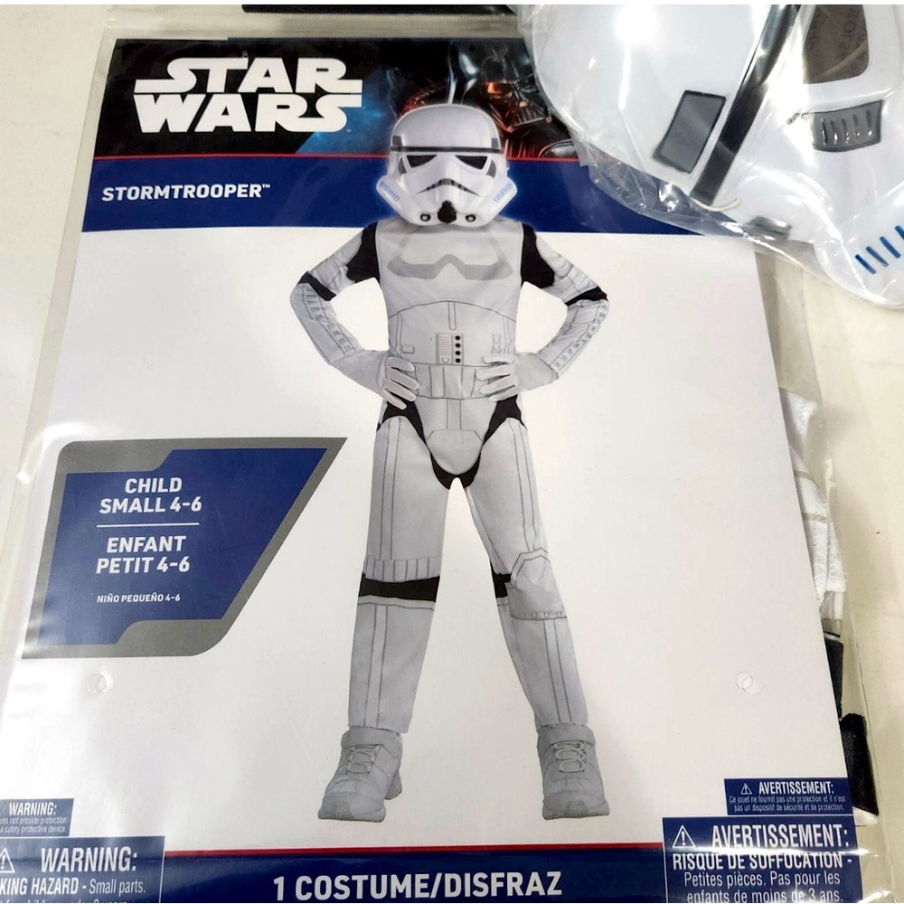 Disney STAR WARS Stormtrooper Costume Child Small (4-6) With Mask